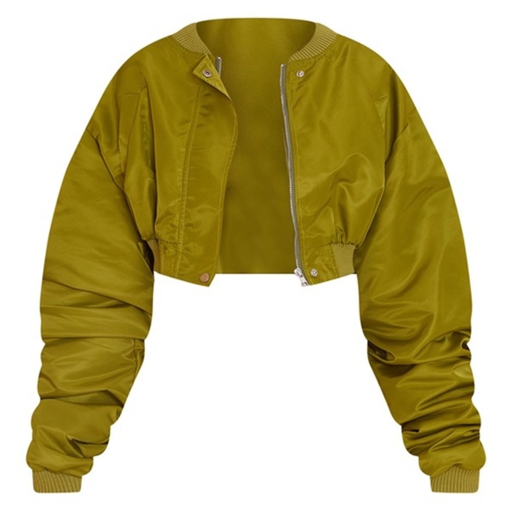 PrettyLittleThing Olive Bomber Jacket